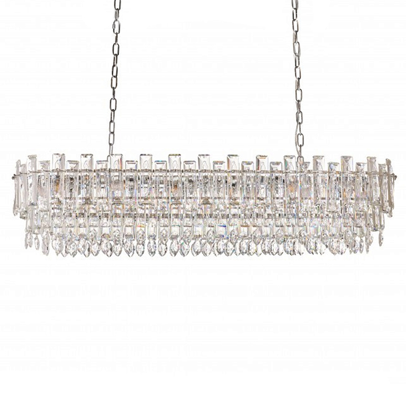 Люстра овальная с хрустальными подвесками Gorgeous Crystal Light Хром Прозрачный Золотой Люстра овальная с хрустальными подвесками Gorgeous Crystal Light Хром Прозрачный Золотой в Казани | Loft Concept