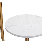 Торшер с мраморным столиком и золотым плафоном Ezio Floor Lamp варинант исполнения - 2 | Loft Concept в Казани