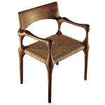 Стул из Ореха с плетеным сидением Kronos Dining Chair Brown варинант исполнения - 1 | Loft Concept в Казани