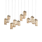 Подвесной светильник линейный с плафонами волнистой формы из фактурного стекла Big Wave варинант исполнения - 7 | Loft Concept в Казани