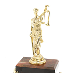 Часы настольные бронзовые из натурального камня Яшма с декором в виде Фемиды Themis Stone Clock варинант исполнения - 3 | Loft Concept в Казани