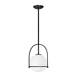 Подвесной светильник с белым плафоном в форме шара в арочной подвеске Hinkley варинант исполнения - 1 | Loft Concept в Казани