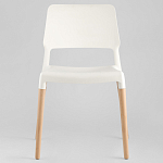 Пластиковый стул на ножках из массива бука Ferret White варинант исполнения - 3 | Loft Concept в Казани