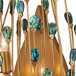 Бра настенное золотое с декором из бирюзовых элементов Peacock Tail варинант исполнения - 1 | Loft Concept в Казани