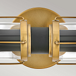 Бра для ванных комнат горизонтальное с 2-мя прозрачным цилиндрическим плафонами на круглом основании Hinkley варинант исполнения - 3 | Loft Concept в Казани