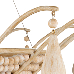 Люстра из деревянных бусин с подвесками в виде капель Wooden Beads варинант исполнения - 3 | Loft Concept в Казани