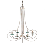 Люстра серебряного цвета с изогнутыми элементами каркаса Twisted Iron Chandelier варинант исполнения - 1 | Loft Concept в Казани