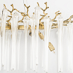 Люстра подвесная прямоугольная с бронзовыми акцентами и прозрачными стеклянными каплями Droplet Chandelier варинант исполнения - 5 | Loft Concept в Казани