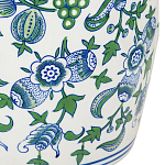 Ваза с зелено-голубым цветочным узором на белом фоне 61 см Blue & White Ornament варинант исполнения - 2 | Loft Concept в Казани