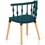 Пластиковый стул на ножках из массива бука Ferret Spiral Green варинант исполнения - 6 | Loft Concept в Казани