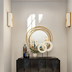 Золотое настенное круглое зеркало Golden Orbit варинант исполнения - 2 | Loft Concept в Казани