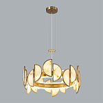 Люстра круглая с полукруглыми плафонами из искусственного алебастра в бронзовой оправе Marbella варинант исполнения - 6 | Loft Concept в Казани