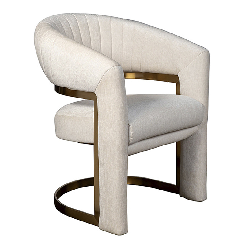 Полукресло Valbonne Chair cream velour Кремовый Золотой в Казани | Loft Concept 