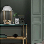 Консоль овальной формы золотая с полкой для хранения Craig варинант исполнения - 3 | Loft Concept в Казани