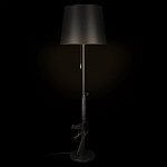 Торшер с черным абажуром и оригинальной ножкой в форме автомата Flos варинант исполнения - 1 | Loft Concept в Казани