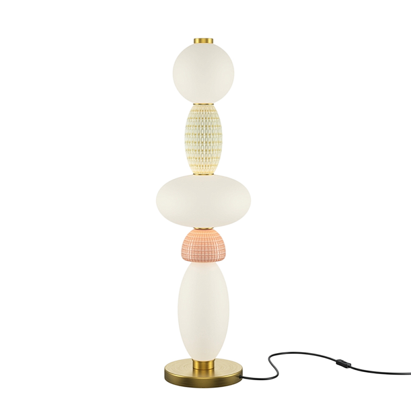 Настольный светильник Adore 3000К 23Вт Белый Бежевый Розовый Латунь в Казани | Loft Concept 