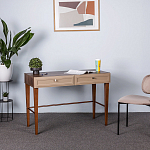 Стол письменный из массива бука с 2-мя ящиками бежевый Wenge Light варинант исполнения - 4 | Loft Concept в Казани