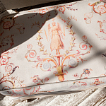 Мягкая банкетка из массива бука серая с растительным орнаментом Raffael Grey Floral Banquette варинант исполнения - 2 | Loft Concept в Казани