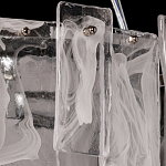 Люстра круглая с подвесными прямоугольными пластинами из стекла Glacier Panels варинант исполнения - 9 | Loft Concept в Казани