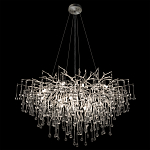 Люстра подвесная с прозрачными стеклянными подвесками в форме капель Диаметр 100 см Droplet Chandelier варинант исполнения - 15 | Loft Concept в Казани