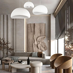 Подвесной светильник с куполообразным белым фактурным абажуром Sergey Makhno варинант исполнения - 7 | Loft Concept в Казани