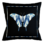 Подушка декоративная бабочка с синим узором Ikat Pattern варинант исполнения - 1 | Loft Concept в Казани