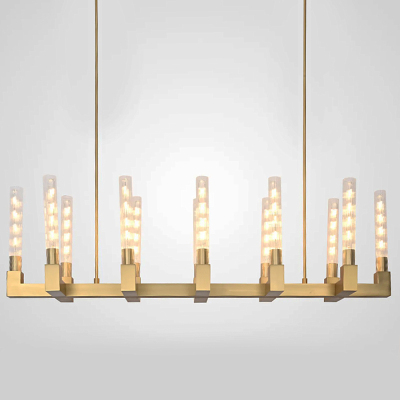Люстра CANELLE Linear Chandelier 12 Modern Brass Латунь в Казани | Loft Concept 