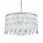 Люстра круглая с хрустальными подвесками на серебряном каркасе Roul Crystal Light варинант исполнения - 6 | Loft Concept в Казани