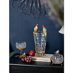 Ваза из прозрачного стекла с бронзовыми ножками и фигурками попугаев Eden Garden porcelain and bronze варинант исполнения - 2 | Loft Concept в Казани