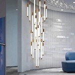 Люстра в современном стиле с 30-ю каскадными светодиодными лампами Golden LED Rain варинант исполнения - 2 | Loft Concept в Казани