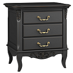 Тумба прикроватная черная из массива бука в стиле прованс Black Provence варинант исполнения - 2 | Loft Concept в Казани