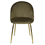 Стул велюровый хаки на золотистых металлических ножках Vendramin Chair варинант исполнения - 1 | Loft Concept в Казани