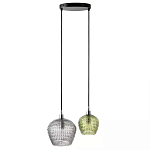 Подвесной светильник каскадный с 2-мя рельефными плафонами Cascade with Relief Lampshades варинант исполнения - 1 | Loft Concept в Казани