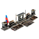 Настольный письменный набор с часами из природного камня обсидиана Team leader варинант исполнения - 2 | Loft Concept в Казани