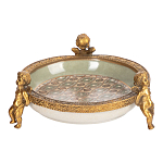 Чаша фарфоровая на бронзовых ножках в виде ангелов Porcelain Angels of Paradise варинант исполнения - 1 | Loft Concept в Казани