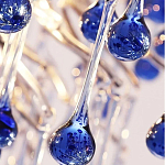 Люстра с синими стеклянными подвесками в форме капель FAIRYTREE Light варинант исполнения - 4 | Loft Concept в Казани