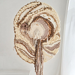 Овальный Современный Гобелен Абстракция в бежевых тонах Shallow варинант исполнения - 1 | Loft Concept в Казани