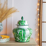 Ваза с зелёными листьями и крышкой Vase Green Leaves варинант исполнения - 3 | Loft Concept в Казани