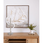 Настольная лампа белым изогнутым плафоном на круглой подставке Luke Lampco Tracer Lamp варинант исполнения - 12 | Loft Concept в Казани