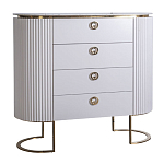 Комод белый овальный с мраморной столешницей Thoroughbass варинант исполнения - 1 | Loft Concept в Казани