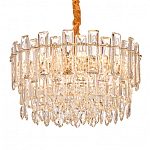 Круглая люстра с хрустальными подвесками на золотистом каркасе Gorgeous Crystal Light варинант исполнения - 3 | Loft Concept в Казани