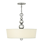 Люстра подвесная с белым тканевым цилиндрическим абажуром и декоративными шарами Hinkley варинант исполнения - 2 | Loft Concept в Казани