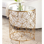 Приставной стол золотой с зеркальной столешницей Golden Symphony варинант исполнения - 2 | Loft Concept в Казани