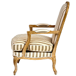 Кресло в полоску в стиле прованс Yvon French Seating Armchair варинант исполнения - 3 | Loft Concept в Казани
