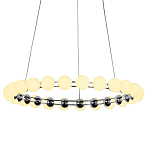 Люстра светодиодная кольцевая с круглыми плафонами белого цвета PEARLS Suspension 48 варинант исполнения - 1 | Loft Concept в Казани