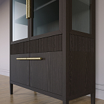 Витрина Primo со стеклянными фасадами и буфетом шпон Темный орех варинант исполнения - 7 | Loft Concept в Казани