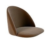 Барный стул со спинкой на 4-х деревянных ножках Коричневый Велюр Vendramin Chair  варинант исполнения - 2 | Loft Concept в Казани