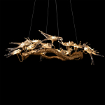 Люстра подвесная с прозрачными стеклянными птичками на ветвях Диаметр 100 см Serip Voa варинант исполнения - 7 | Loft Concept в Казани