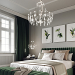 Люстра подвесная из металла с хрустальными подвесками прозрачного цвета Quasar 41 варинант исполнения - 13 | Loft Concept в Казани