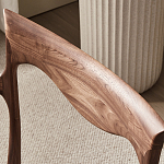 Стул деревянный с мягким сиденьем из коричневой натуральной кожи Moon Walnut Furniture варинант исполнения - 6 | Loft Concept в Казани